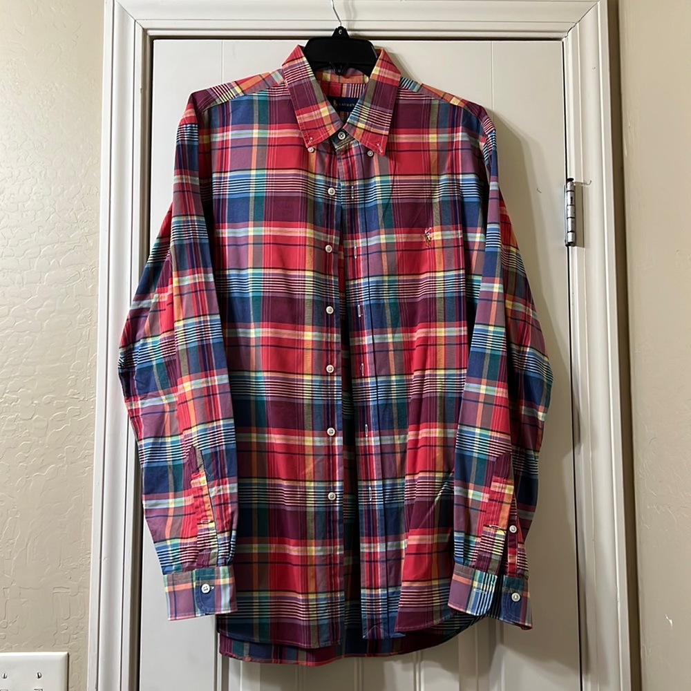 Ralph Lauren Men’s Plaid Button Down Dress Shirt